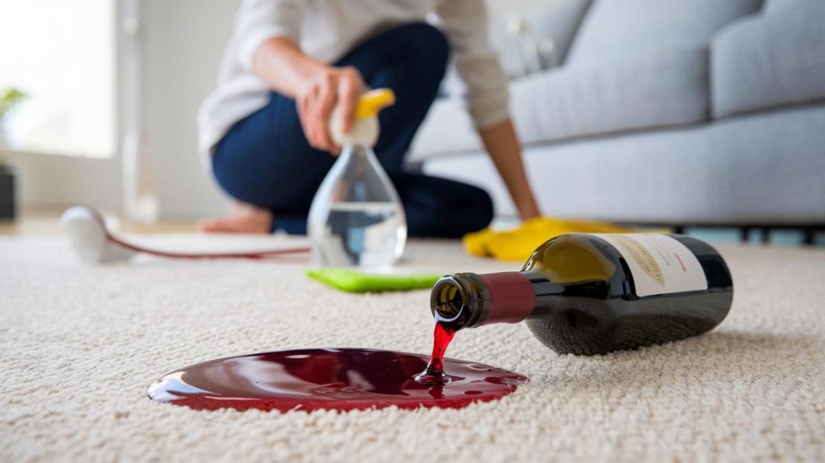 Sauvez votre tapis d'une tache de vin avec cette astuce simple